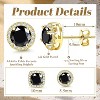 Hayoso 18K Gold Plated Halo Stud Earrings 925 Sterling Silver Cubic Zirconia Stud Earrings Round Square Diamonique Stud - 4 of 4
