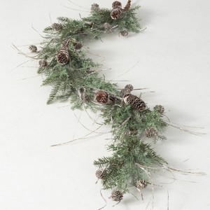Sullivans 6' Cedar & Pine Artificial Garland 72"L Green - 1 of 4