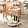 2-Tier Bar Cart, Gold Bar Carts With 2-Tier Storage Shelves, 3 Wine Rack, Protective Railings Wine Cart, Storage Shelves - 2 of 4