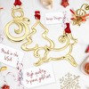 Gloria Duchin Modern Minimalist Christmas Themed Gold Metal Swirl Tree Ornaments Set of 3 - 2 of 4