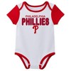 MLB Philadelphia Phillies Infant Boys' 3pk White Bodysuit - 2 of 4