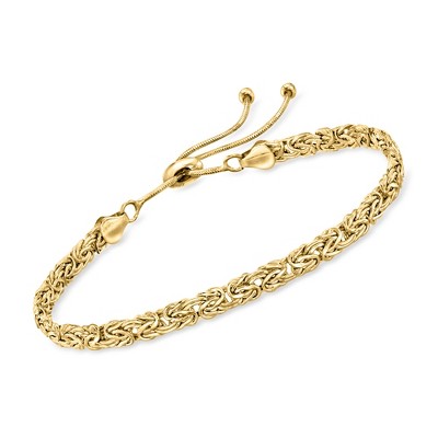 Ross-Simons 14kt Yellow Gold Byzantine Bolo Bracelet Size