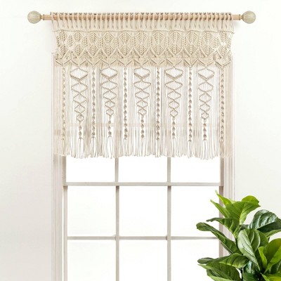 30"x40" Boho Macrame Textured Cotton Window Valance - Lush Décor