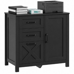 HOMCOM Filing Cabinet with 3 Drawers Printer Stand Adjustable Shelf ...