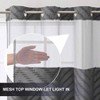 No Hook Shower Curtain Liner Set Ringless Tufted Fabric Boho Bathroom Curtains Mesh Top Window Hotel Style - 3 of 4