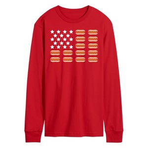 Men's - Instant Message - Hot Dog American Flag Long Sleeve Graphic T-Shirt - 1 of 4