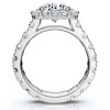 Pompeii3 Certified 3Ct Lab Created Cushion Halo Diamond Engagement Ring 14k Gold/Platinum - 2 of 4