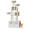 2-in-1  Cat Tree w/ Hidden Litter Box Enclosure, Scratching Posts, Condos & Perches, White - 2 of 4