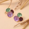 SOHI Women's Lavender:Olive Green The Medium Lilypad Stud Earrings - 2 of 4