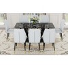 NicBex Dining Table Set for 8 Dining Room Table Set Black Marble Pattern Tempered Glass Dining Table Set with 8 PU Chairs for Dining Room - 3 of 4
