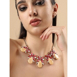 SOHI Women's Multicolour Party Stone Statement Necklace - 1 of 4