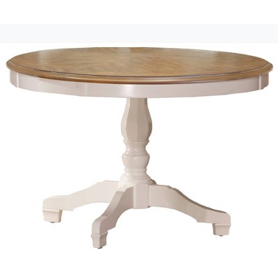 Hillsdale Furniture Bayberry Round Dining Table White: 44" Wood Pedestal, Seats 4, Matte Finish