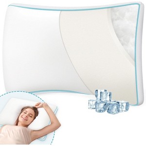 HEYCUZI Pillow King Size Set of 1 for Sleeping - Fluffy Down Alternative Microfiber and Memory Foam Fill,Breathable Hotel Pillows(Medium) - 1 of 4