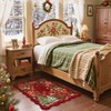 Floral Christmas Rug, 2x4 Washable Kitchen Rugs, Ultra - Thin Soft Red , Holiday Bathroom Bedroom Rugs - 2 of 3