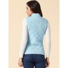 Allegra K Women's Stand Collar Lightweight Gilet Quilted Zip Vest - 4 of 4