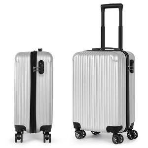 Oumilen Carryon 20" Hardside Suitcase ABS Spinner Luggage with Lock - Vertical in Silver - 1 of 1