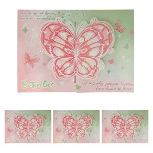 Unique Bargains Greeting Cards Butterfly Pattern for All Occasion 4 Pcs - 1 of 4