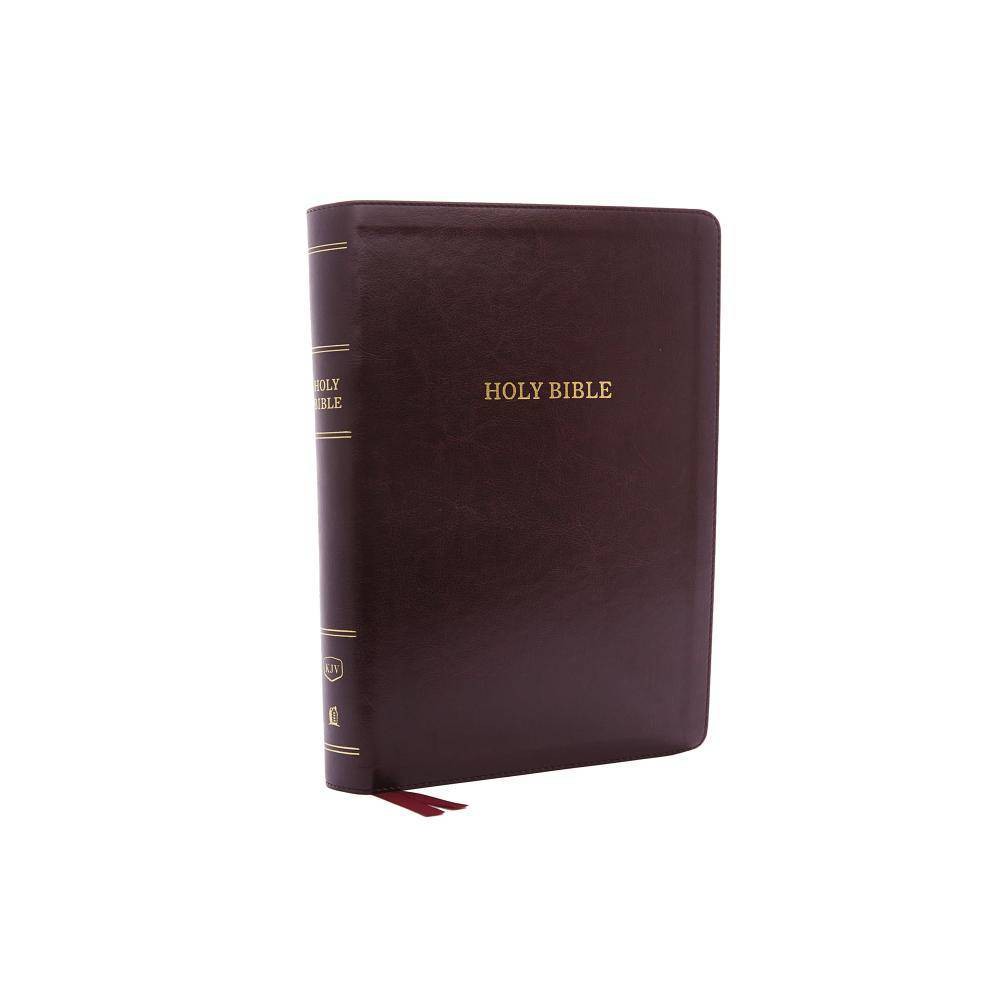 KJV, Deluxe Reference Bible, Super Giant Print, Imitation Leather, Burgundy, Red Letter Edition - Large Print by Thomas Nelson (Leather Bound)