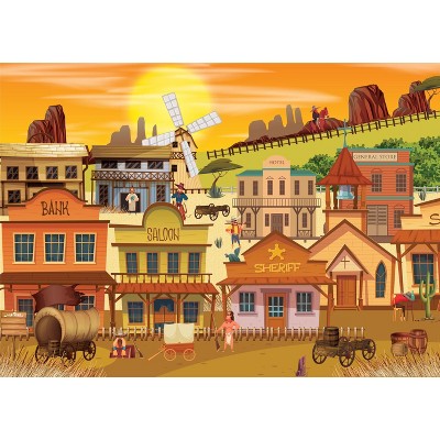 Brain Tree - Country Cowboys 1000 Piece Puzzles for Adults-Jigsaw Puzzles-With 4 Puzzle Sorting Trays- Random Cut - 27.5"Lx19.5"W