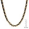 Steeltime 24" black ip and 18k gold plated stainless steel square rolo chain link necklace - 3 of 4