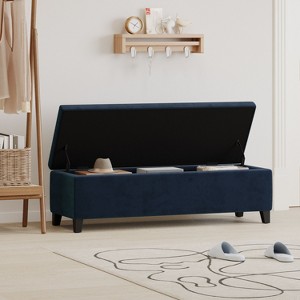 CAVINAS 51" Velvet Storage Ottoman Bench with Lift-Top,Multi-Functional End of Bed Storage Bench,Ottoman Foot Rest for Living Room,Office - 1 of 4