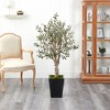 Nearly Natural 4.5-ft Olive Artificial Tree in Black Metal Planter - 3 of 4