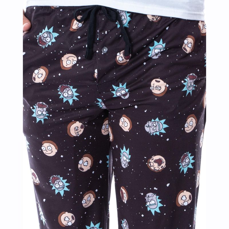 Rick and Morty Mens' Face Expressions Toss Print Pajama Sleep Lounge Pants, 3 of 6