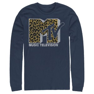 Men's MTV Cheetah Print Logo Long Sleeve Shirt - 1 of 4