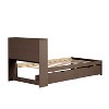 DOMETOUR Modern Twin Size Bed Frame With Built-in USB Port on Bookcase Headboard and 2 Drawers - 4 of 4