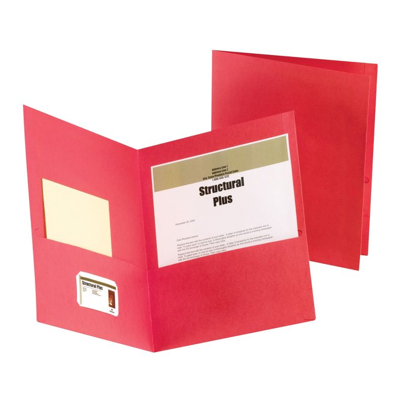 Oxford Jumbo 2-Pocket Folder, 12 x 9 Inches, Red, Pack of 25, 1 of 2