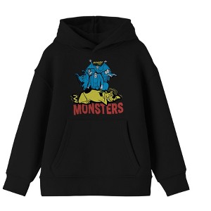 Scooby Doo Cartoon Beware The Monsters Scooby Hiding Youth Boys Black Hoodie - 1 of 2