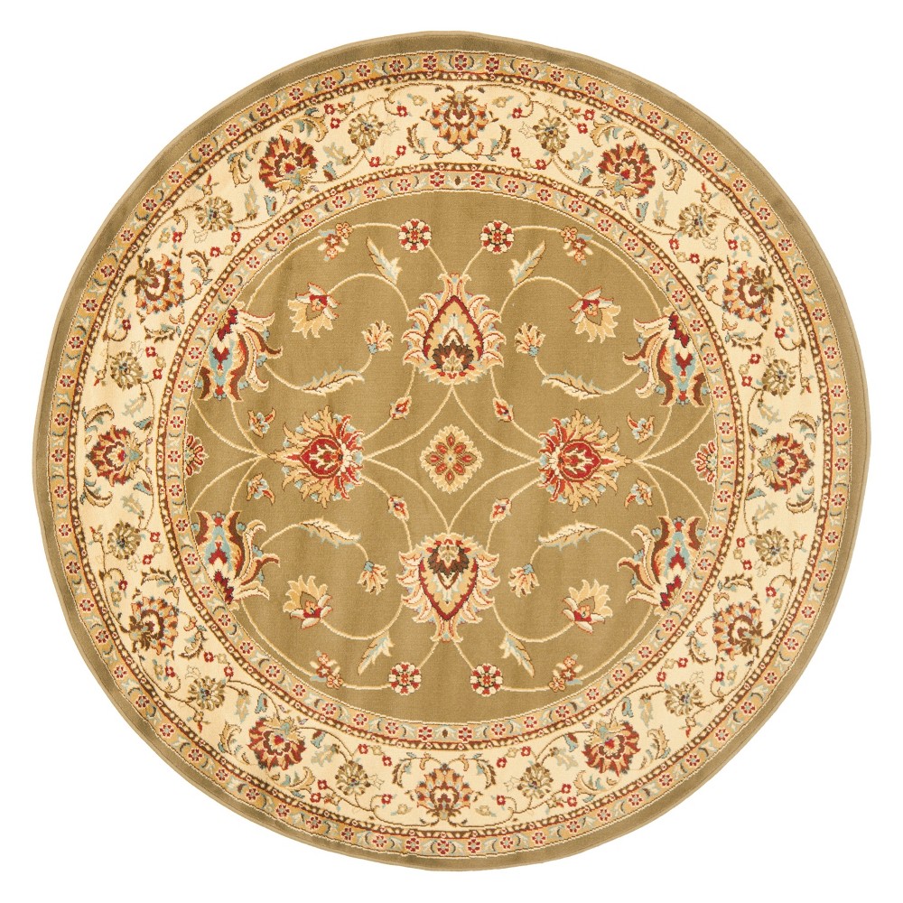 5'3inx5'3in Round Alisa Floral Area Rug Green/Ivory Round - Safavieh