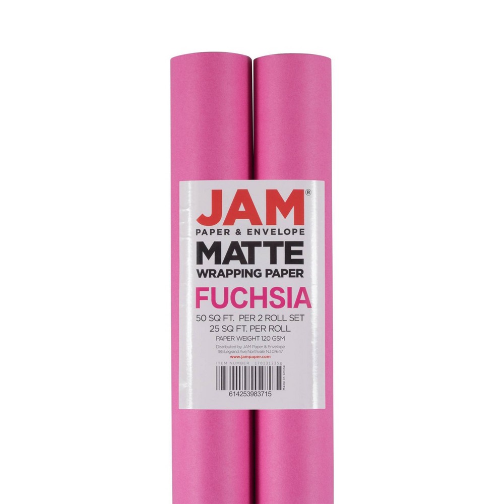 Photos - Other Souvenirs JAM PAPER Fuchsia Matte Gift Wrapping Paper Roll - 2 packs of 25 Sq. Ft.