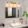 POWLIG 27.36-in 4-Light Gold Modern Dimmable Bathroom Vanity Light with Cylindrical Glass Shade - 3 of 4