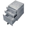 Gulches Imitation Concrete Finish Nightstand 22 Inches High 3 Drawers Casters for Mobility - 3 of 4