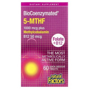 Natural Factors BioCoenzymated®, Folate + B12, 60 Quick-Dissolve Tablets - 1 of 4