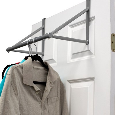 Home Basics Over the Door Metal Closet Rod, Silver