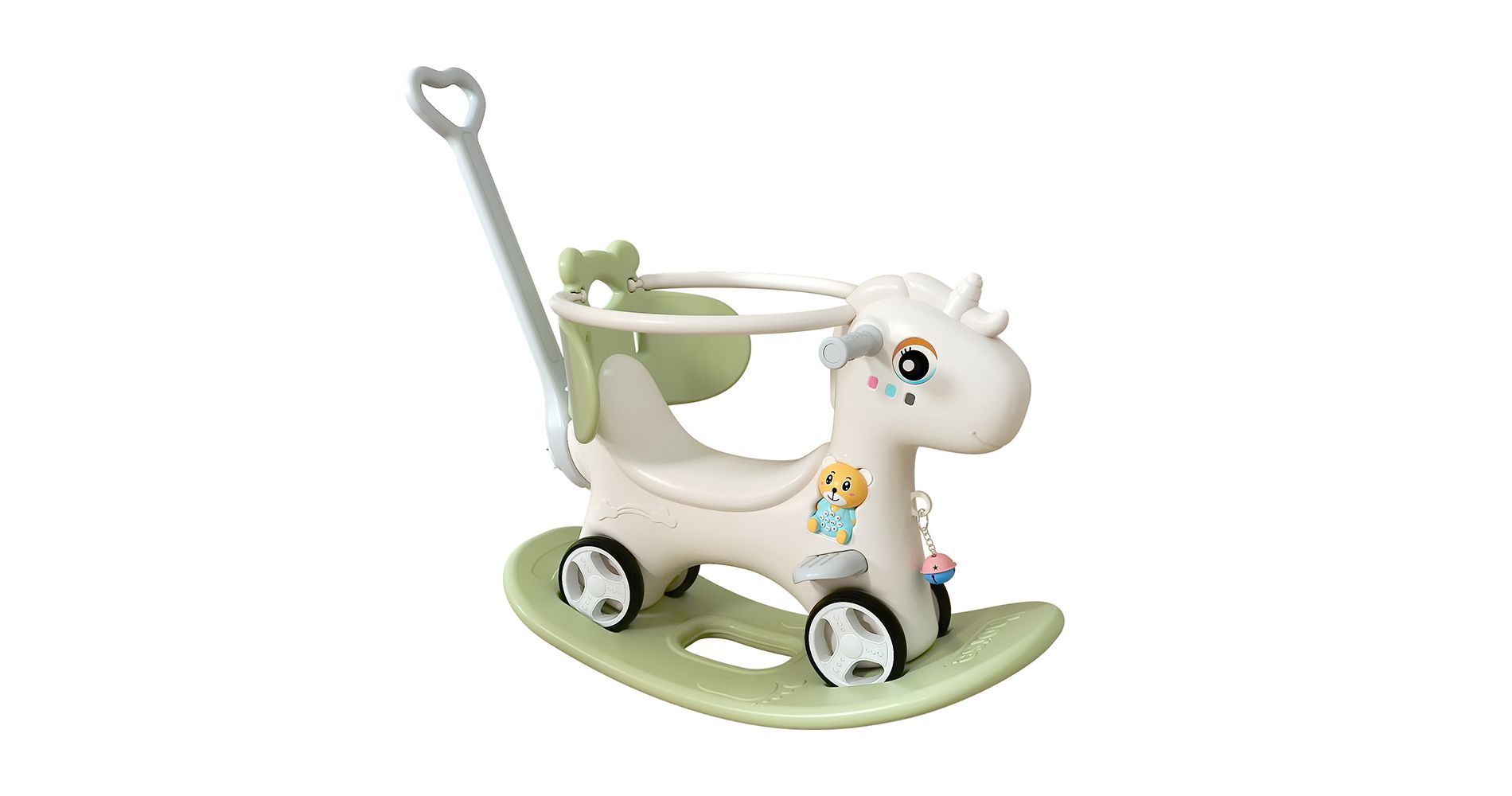 4 in 1 Rocking Horse for Toddlers 1-3 Years Old, Baby Rocking Toy Fun Birthday Gift, Ride on Toy with Detachable Balance Board and Footrest