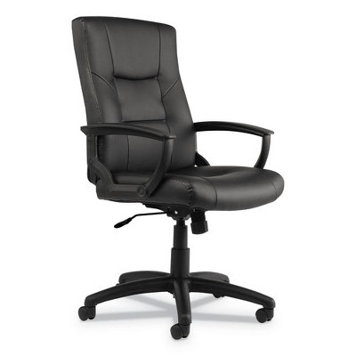 Black High-Back Leather Swivel Office Chair