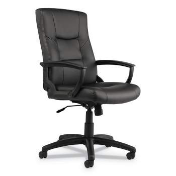 Alera Alera YR Series Executive High-Back Swivel/Tilt Bonded Leather Chair, Supports 275 lb, 17.71" to 21.65" Seat Height, Black