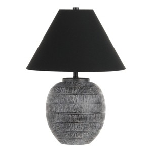 Naomi 22" Ceramic Table Lamp - Grey/Black - Safavieh - 1 of 4