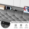 Acekool Queen Platform Bed Frame with Rustic Wood Headboard, 4 Storage Drawers & Metal Frame - 3 of 4