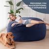 MAXYOYO Giant Bean Bag, Faux Fur Convertible Beanbag Folds from Lazy Chair to Floor Mattress Bed, Navy - 2 of 4