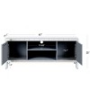 47'' Silver Mirrored TV Stand, Modern Console Cabinet with Dual Mirror Glass Doors and Open Storage, TV Cabinets for Living Room – Cuddlewood - 4 of 4