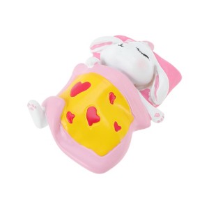 Unique Bargains Decorative Magnets Magnetic Fridge Sticker Irregular Shape Male Rabbit with Flowers Synthetic Resin 1Pc - 1 of 3