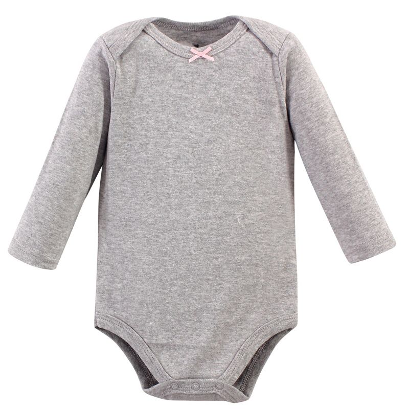 Hudson Baby Infant Girl Cotton Long-Sleeve Bodysuits 5pk, Girl Baby Bear, 3 of 8
