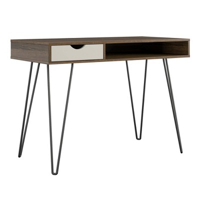 Concord Computer Desk with Storage Brown Oak/Gray - Novogratz