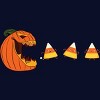 Junior's Design By Humans Halloween Gamer Pumpkin Eating Candy Corn By rawresh6 T-Shirt - 2 of 3