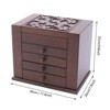 YIYIBYUS 5 Layer Vintage Carved Flower Wooden Jewelry Box - 4 of 4