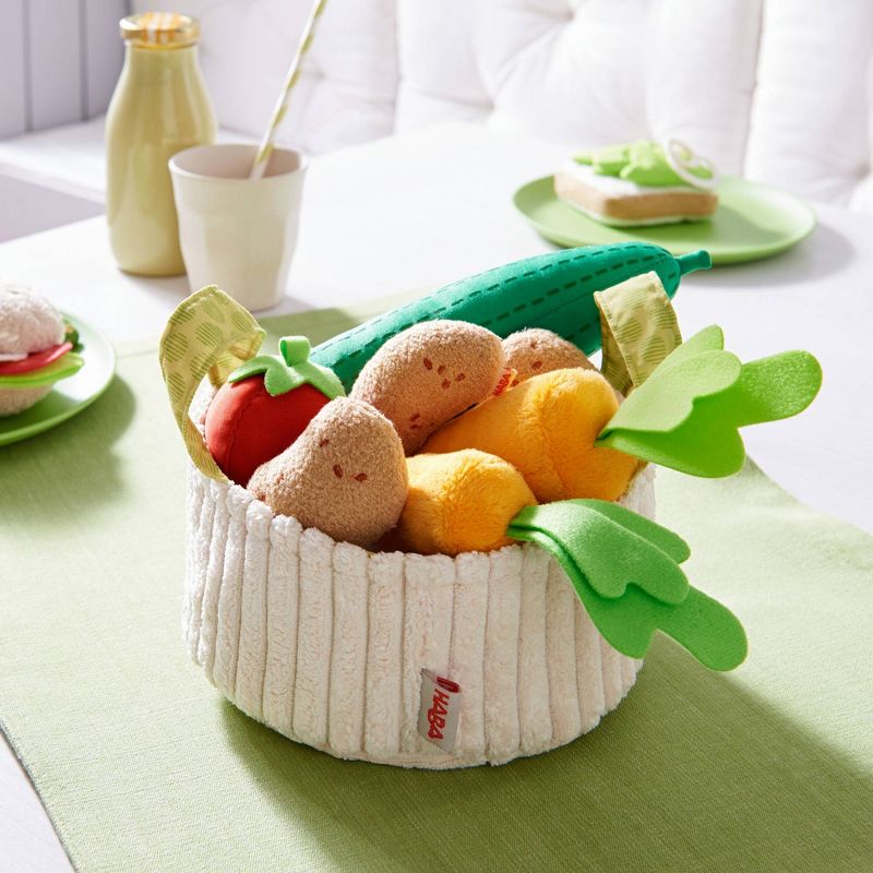 HABA Biofino Vegetable Basket - Soft Plush Pretend Play Food, 3 of 9
